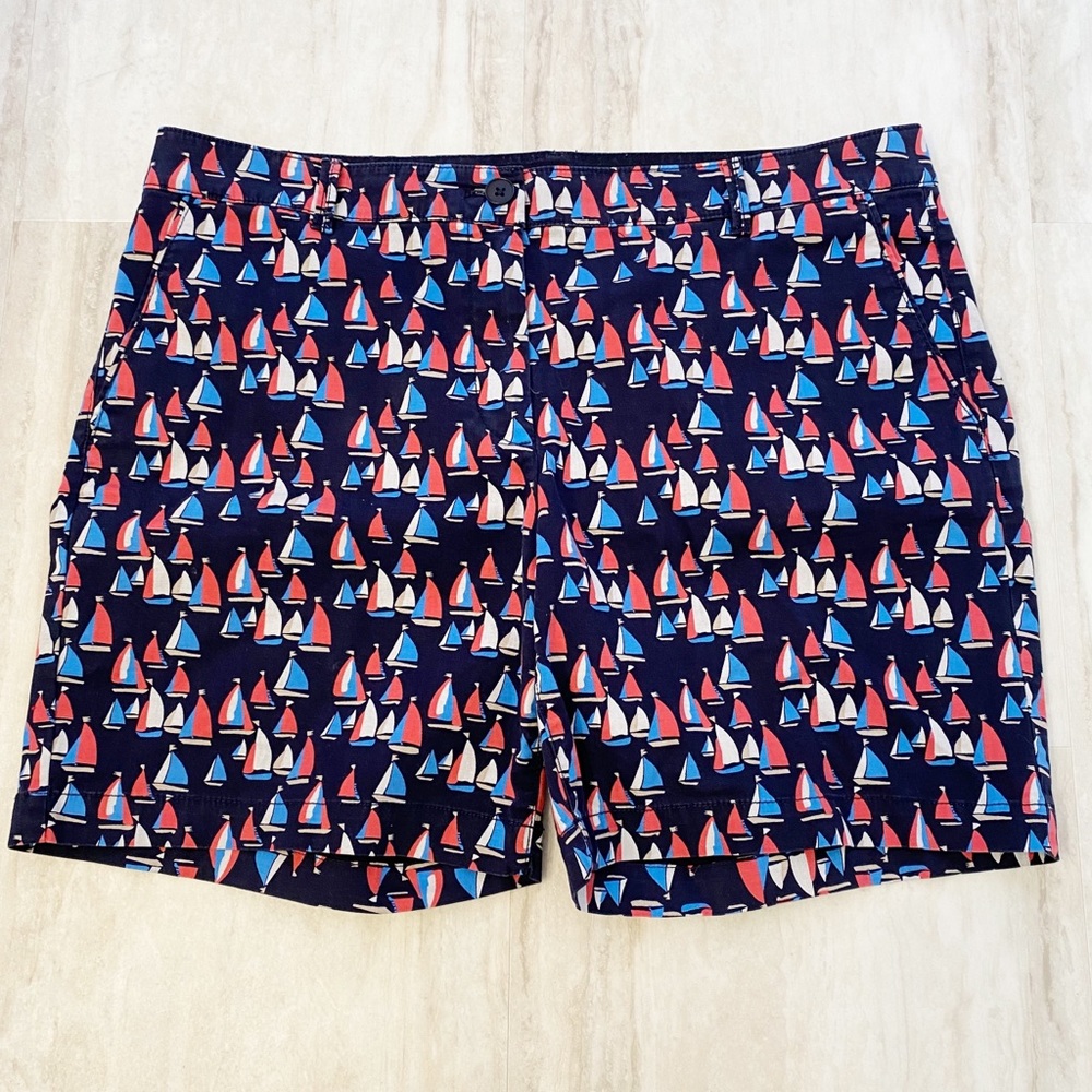 Talbots Navy Sailboat Shorts Size 12 The Weekend Short